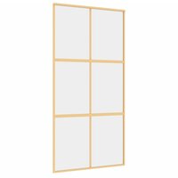 Schuifdeur 102,5x205 cm helder ESG-glas en aluminium goudkleur 2