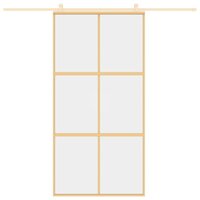 Schuifdeur 102,5x205 cm helder ESG-glas en aluminium goudkleur 3