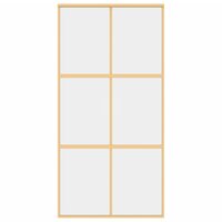 Schuifdeur 102,5x205 cm helder ESG-glas en aluminium goudkleur 4