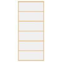Schuifdeur 90x205 cm helder ESG-glas en aluminium goudkleurig 4