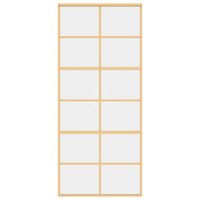 Schuifdeur 90x205 cm helder ESG-glas en aluminium goudkleurig 4