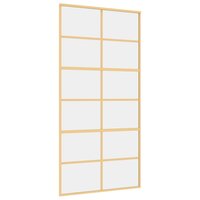 Schuifdeur 102,5x205 cm helder ESG-glas en aluminium goudkleur 2