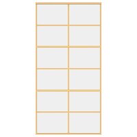 Schuifdeur 102,5x205 cm helder ESG-glas en aluminium goudkleur 4
