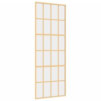 Schuifdeur 76x205 cm helder ESG-glas en aluminium goudkleurig 2