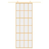 Schuifdeur 76x205 cm helder ESG-glas en aluminium goudkleurig 3