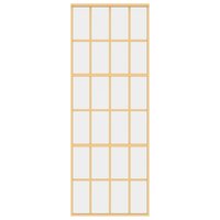 Schuifdeur 76x205 cm helder ESG-glas en aluminium goudkleurig 4