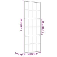 Schuifdeur 76x205 cm helder ESG-glas en aluminium goudkleurig 8