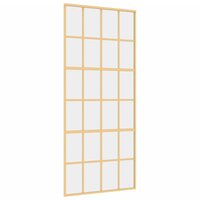 Schuifdeur 90x205 cm helder ESG-glas en aluminium goudkleurig 2
