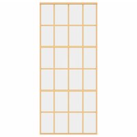 Schuifdeur 90x205 cm helder ESG-glas en aluminium goudkleurig 4