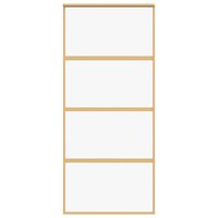 Schuifdeur 90x205 cm helder ESG-glas en aluminium goudkleurig 4