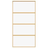 Schuifdeur 102,5x205 cm helder ESG-glas en aluminium goudkleur 4