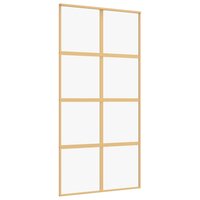 Schuifdeur 102,5x205 cm helder ESG-glas en aluminium goudkleur 2