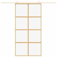 Schuifdeur 102,5x205 cm helder ESG-glas en aluminium goudkleur 3