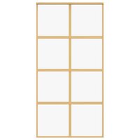 Schuifdeur 102,5x205 cm helder ESG-glas en aluminium goudkleur 4