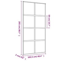 Schuifdeur 102,5x205 cm helder ESG-glas en aluminium goudkleur 8