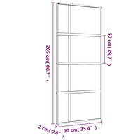 Schuifdeur 90x205 cm helder ESG-glas en aluminium goudkleurig 8