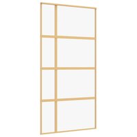 Schuifdeur 102,5x205 cm helder ESG-glas en aluminium goudkleur 2