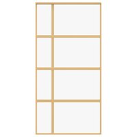 Schuifdeur 102,5x205 cm helder ESG-glas en aluminium goudkleur 4