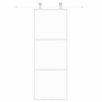Schuifdeur 76x205 cm gehard glas en aluminium wit 3