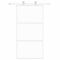 Schuifdeur 102,5x205 cm gehard glas en aluminium wit 3