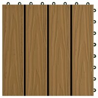 Terrastegels diep reli&euml;f 30x30 cm 1 m&sup2; HKC teakkleur 11 st 5