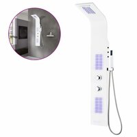 Douchepaneel 20x44x130 cm aluminium wit 2