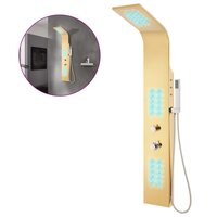 Douchepaneel gebogen roestvrij staal 201 goudkleurig 2