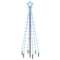 Kerstboom met grondpin 108 LED&amp;apos;s blauw 180 cm 2