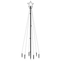 Kerstboom met grondpin 108 LED&amp;apos;s blauw 180 cm 3