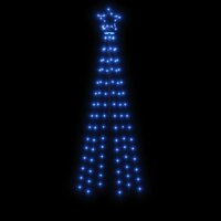 Kerstboom met grondpin 108 LED&amp;apos;s blauw 180 cm 4