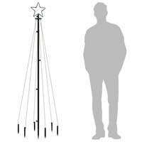 Kerstboom met grondpin 108 LED&amp;apos;s blauw 180 cm 9