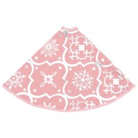 Kerstboomrok luxe met sok 90 cm stof roze 5