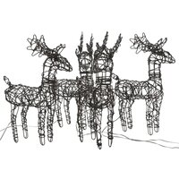 Kerstversiering rendierfamilie 4 st 160 LED&amp;apos;s rattan warmwit 3