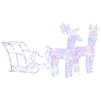 Kerstversiering rendieren en slee 160 LED&amp;apos;s 130 cm acryl 2