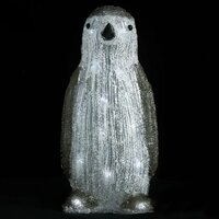 Kerstfiguur pingu&iuml;n LED binnen en buiten 30 cm acryl 2