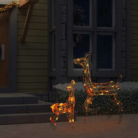 Kerstversiering rendierfamilie 160 LED meerkleurig acryl 3