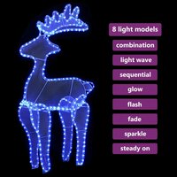 Kerstversiering rendier met mesh 306 LED&amp;apos;s 60x24x89 cm 4