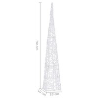 Lichtkegel decoratief LED 90 cm acryl koudwit 9