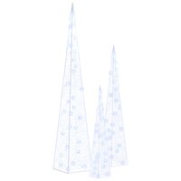 Lichtkegelset decoratief LED 30/45/60 cm acryl blauw 2