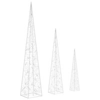 Lichtkegelset decoratief LED 60/90/120 cm acryl blauw 5