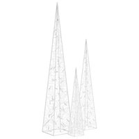 Lichtkegelset decoratief LED 60/90/120 cm acryl meerkleurig 3