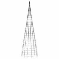 Lichtkegel aan vlaggenmast 3000 koudwitte LED&amp;apos;s 800 cm 5