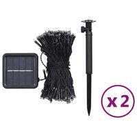 Lichtsnoeren 2 st met 2x200 LED&amp;apos;s solar binnen/buiten warmwit 7
