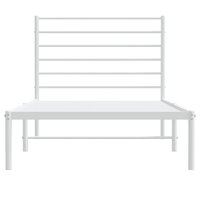Bedframe met hoofdbord metaal wit 75 x 190 cm 6