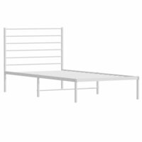 Bedframe met hoofdbord metaal wit 80x200 cm 5