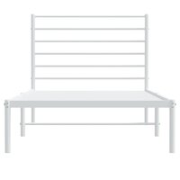 Bedframe met hoofdbord metaal wit 80x200 cm 6