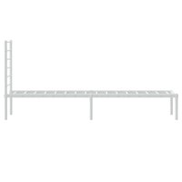 Bedframe met hoofdbord metaal wit 80x200 cm 7