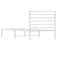 Bedframe met hoofdbord metaal wit 80x200 cm 8