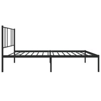 Bedframe met hoofdbord metaal zwart 75x190 cm 7