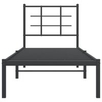 Bedframe met hoofdbord metaal zwart 80x200 cm 5